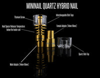 ENail Kit • Quartz Hybrid Titanium • Orange Controller • Multi-Tip Dabber Cap | MININAIL
